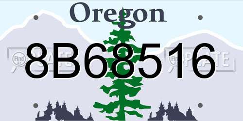 8B68516 Oregon License Plate