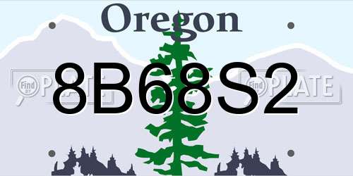 8B68S2 Oregon License Plate