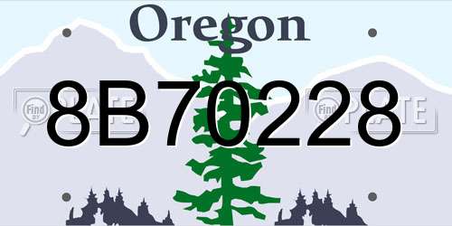 8B70228 Oregon License Plate