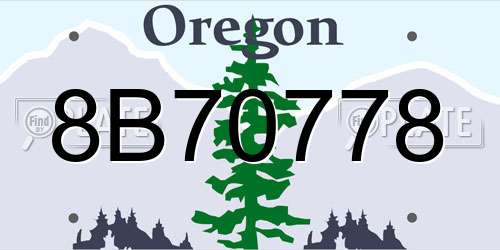8B70778 Oregon License Plate