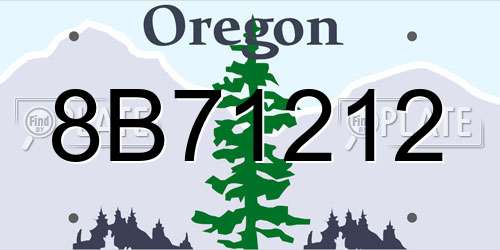 8B71212 Oregon License Plate