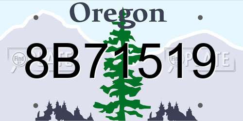 8B71519 Oregon License Plate
