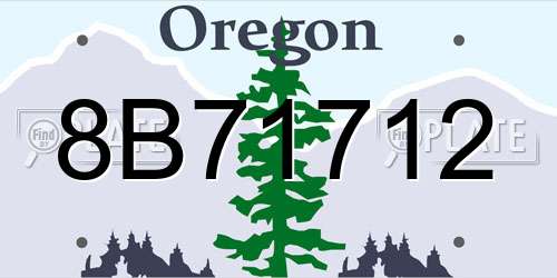 8B71712 Oregon License Plate