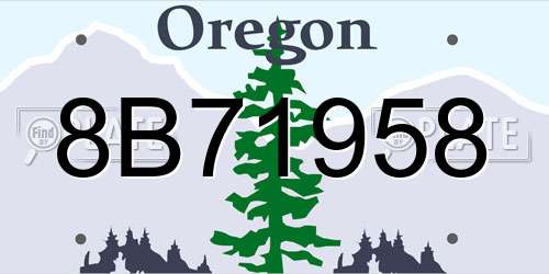 8B71958 Oregon License Plate