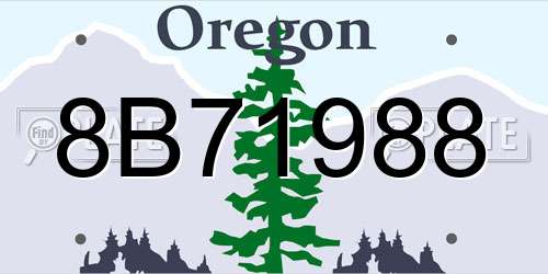 8B71988 Oregon License Plate