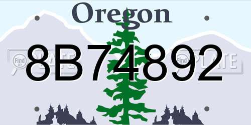 8B74892 Oregon License Plate
