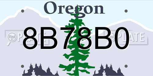 8B78B0 Oregon License Plate