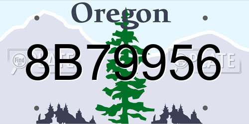8B79956 Oregon License Plate