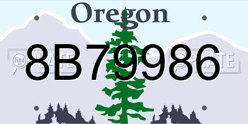 8B79986 Oregon License Plate