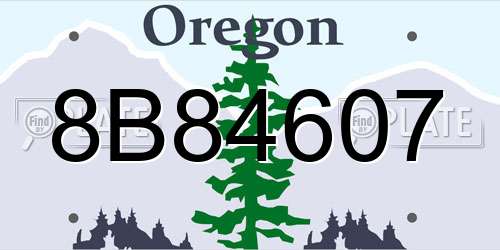 8B84607 Oregon License Plate