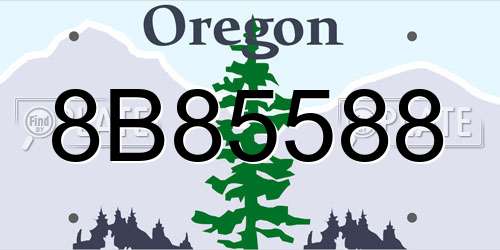 8B85588 Oregon License Plate