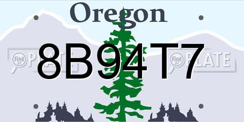 8B94T7 Oregon License Plate