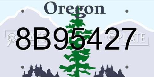 8B95427 Oregon License Plate