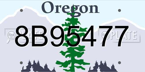 8B95477 Oregon License Plate