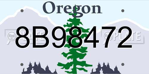 8B98472 Oregon License Plate