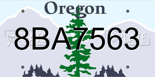 8BA7563 Oregon License Plate