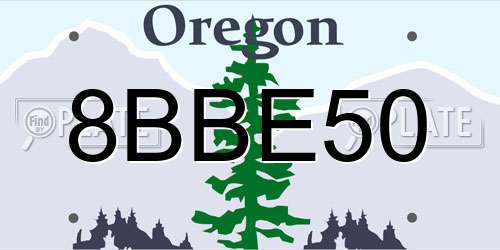 8BBE50 Oregon License Plate