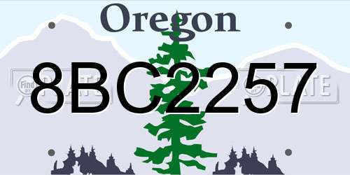 8BC2257 Oregon License Plate