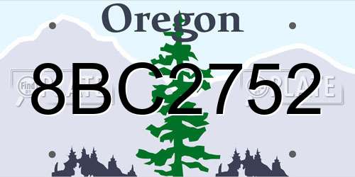 8BC2752 Oregon License Plate