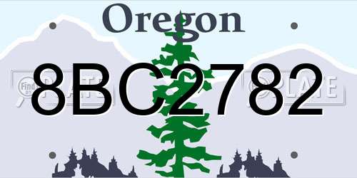 8BC2782 Oregon License Plate