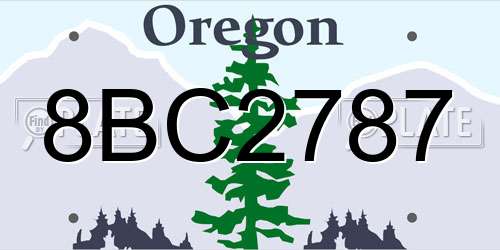 8BC2787 Oregon License Plate