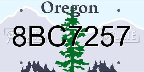 8BC7257 Oregon License Plate