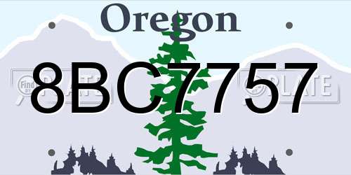 8BC7757 Oregon License Plate