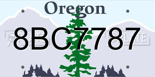 8BC7787 Oregon License Plate