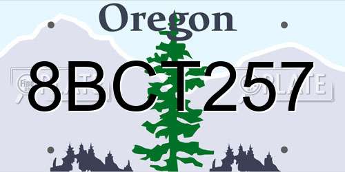 8BCT257 Oregon License Plate