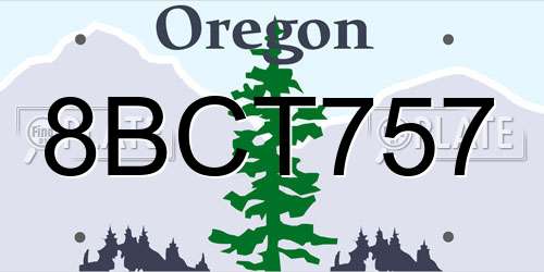 8BCT757 Oregon License Plate
