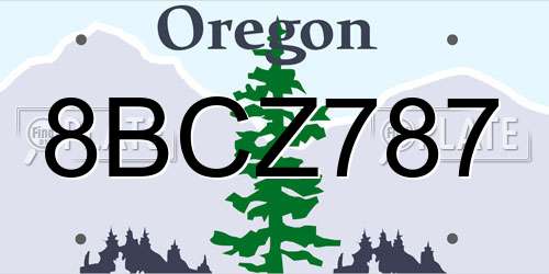8BCZ787 Oregon License Plate