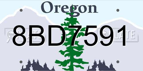 8BD7591 Oregon License Plate