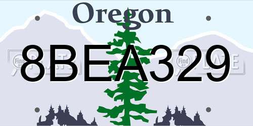 8BEA329 Oregon License Plate