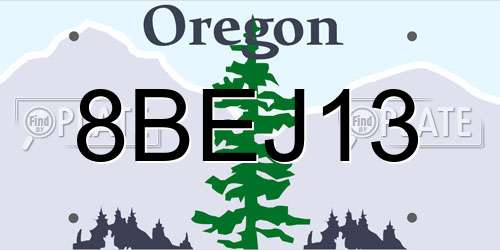 8BEJ13 Oregon License Plate