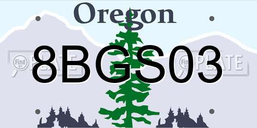 8BGS03 Oregon License Plate