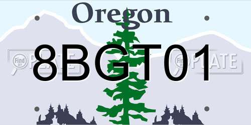 8BGT01 Oregon License Plate