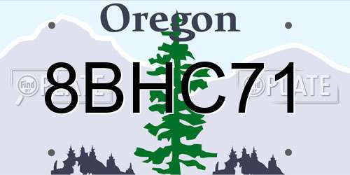 8BHC71 Oregon License Plate