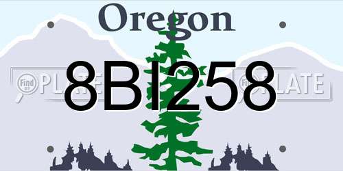 8BI258 Oregon License Plate