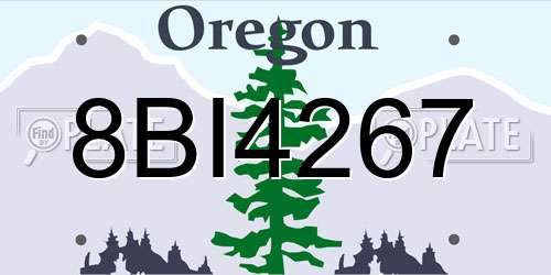8BI4267 Oregon License Plate