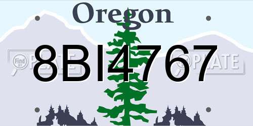 8BI4767 Oregon License Plate