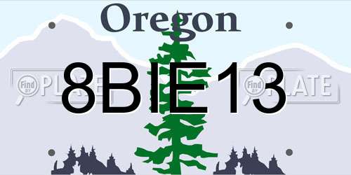 8BIE13 Oregon License Plate
