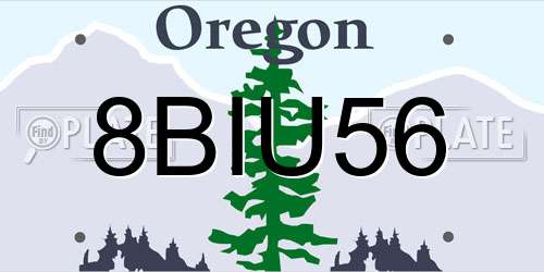 8BIU56 Oregon License Plate