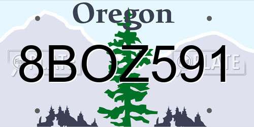 8BOZ591 Oregon License Plate