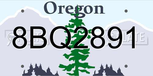 8BQ2891 Oregon License Plate
