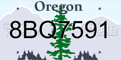 8BQ7591 Oregon License Plate