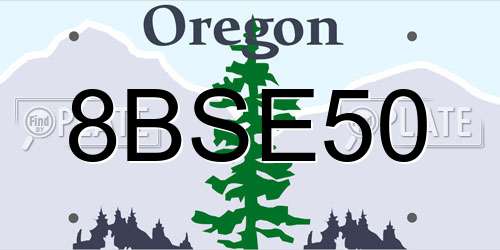 8BSE50 Oregon License Plate