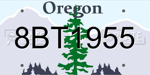 8BT1955 Oregon License Plate