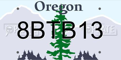 8BTB13 Oregon License Plate