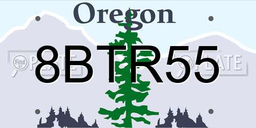8BTR55 Oregon License Plate
