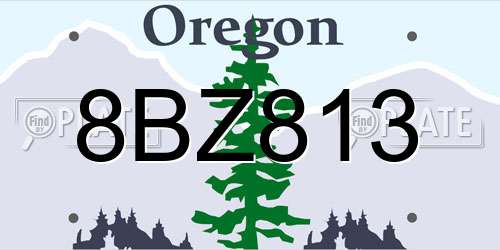 8BZ813 Oregon License Plate